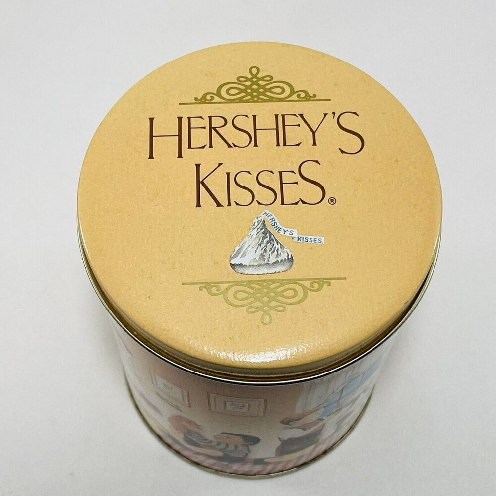 Vintage 1990 Hershey Kisses Hometown Series Canister #5 Chocolate Tin Metal Box